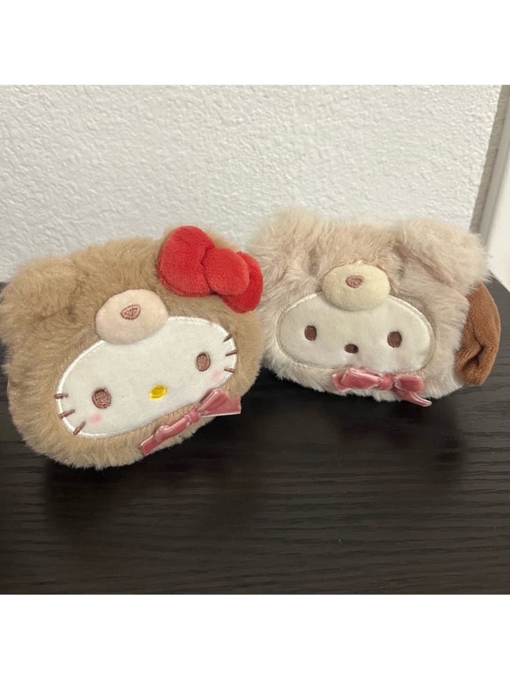 Cute Plush Hello Kitty and Pochacco Bear Zip Pouches